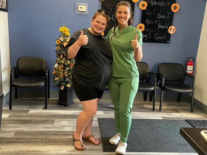 Dr. Noonan and a prenatal patient at Full Circle Health in Chesterfield
