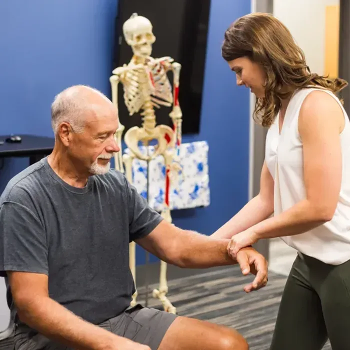 Arm and elbow examination at Full Circle Health in Chesterfield